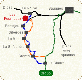 chambres d'hôtes "les fourneaux" sur le chemin des pèlerins de Saint-Jacques à Saugues